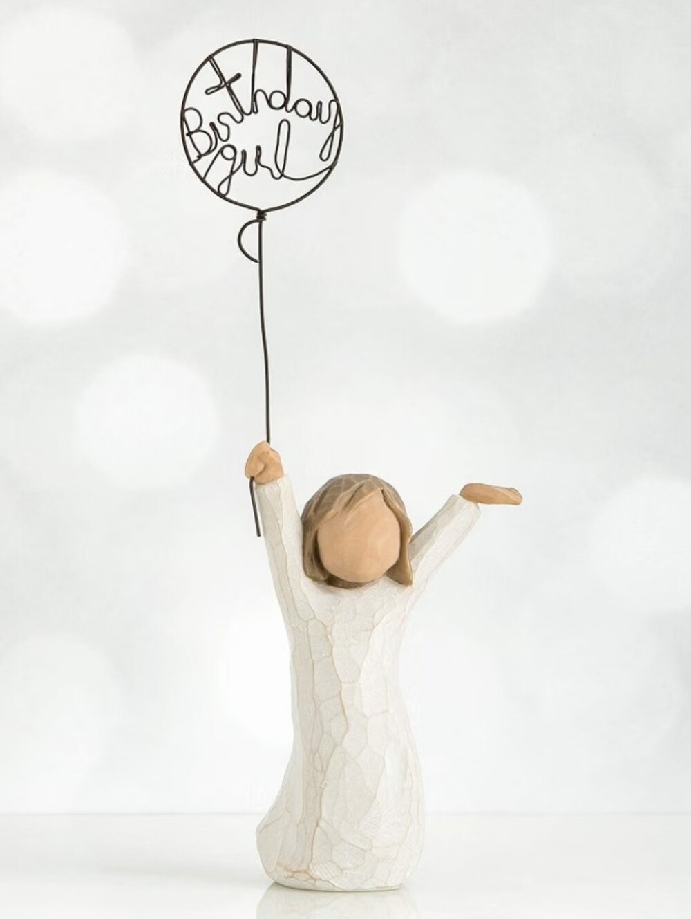 Willow Tree Birthday Girl Figurine Susan Lordi Hand Painted Boxed Wire Balloon